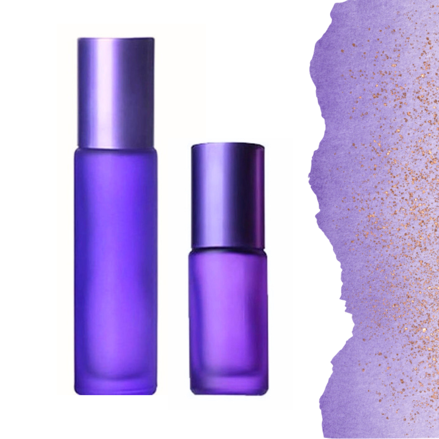 FROSTED PURPLE Roller Bottle 10/5ml - Choice of Cap & Roller