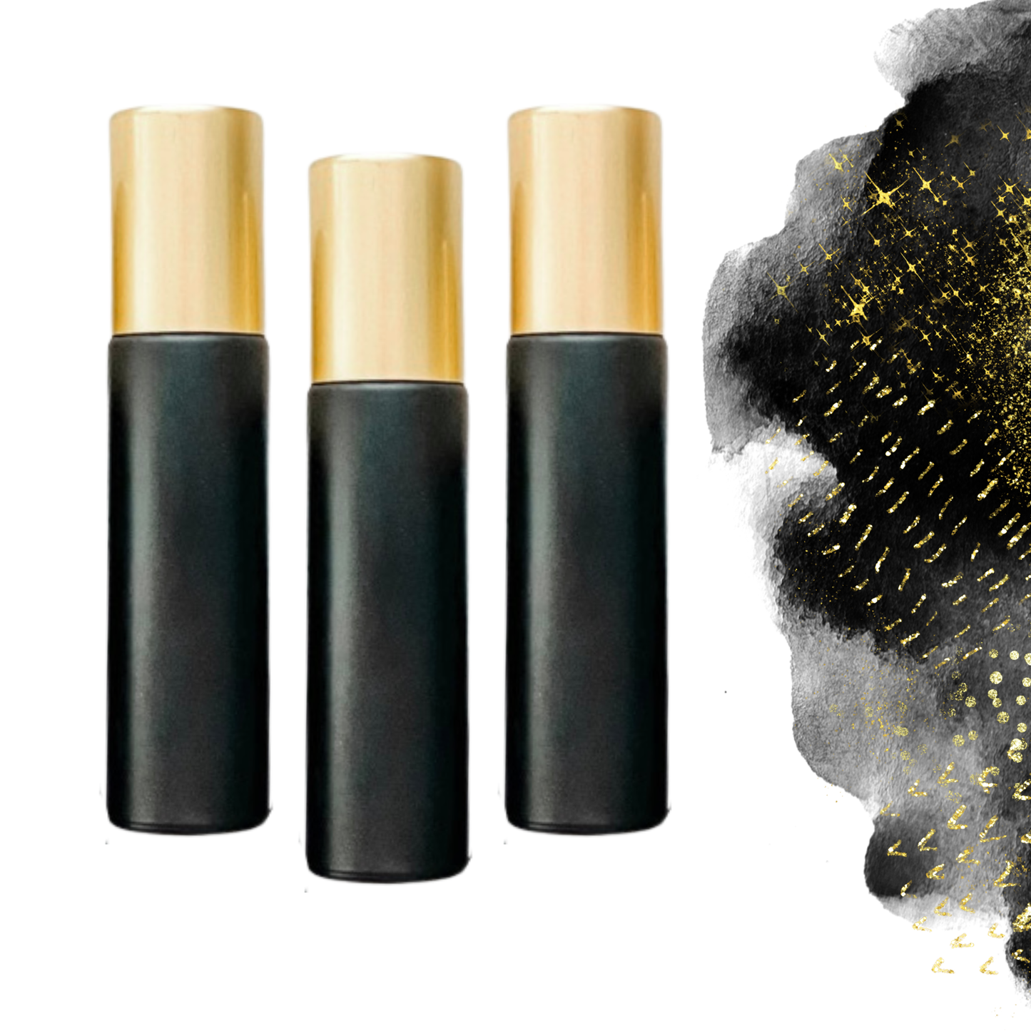 CLASSIC BLACK 10ml Roller - Choice of Cap Color & Rollerball