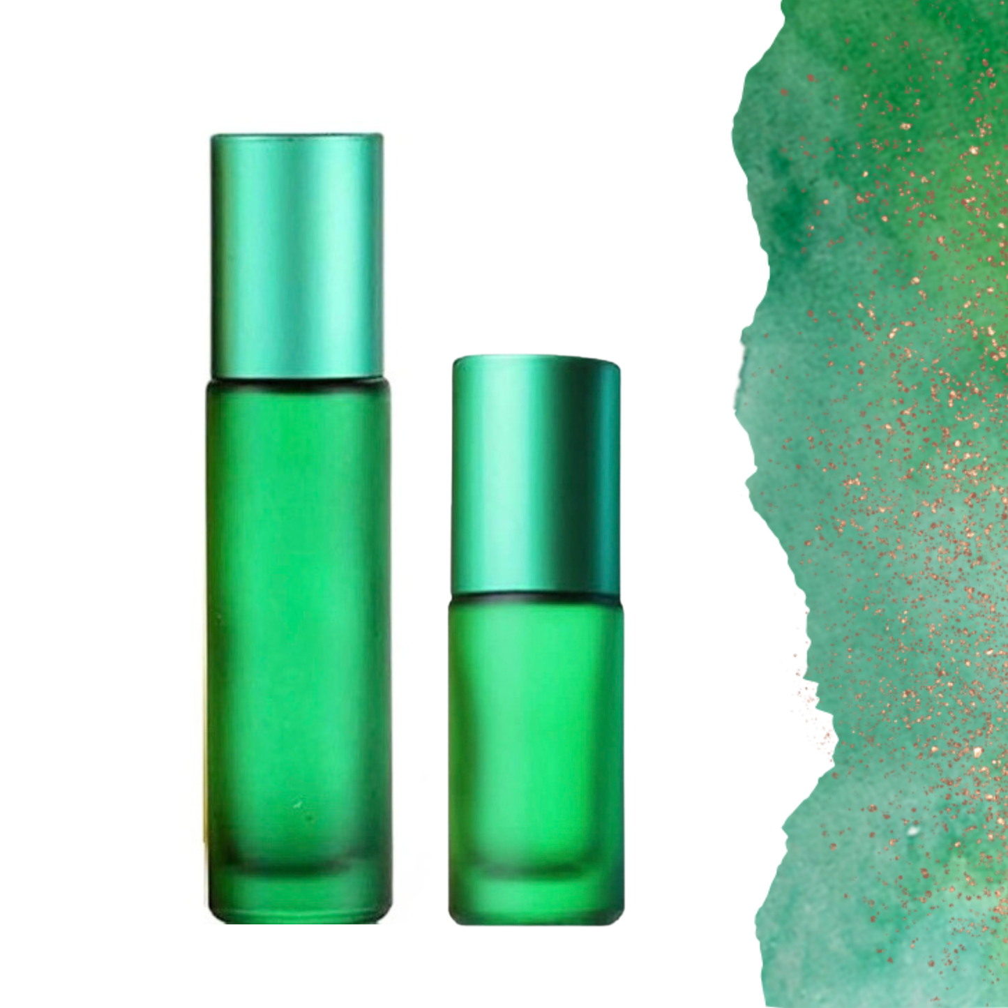 FROSTED GREEN Roller Bottle 10/5ml - Choice of Cap & Roller