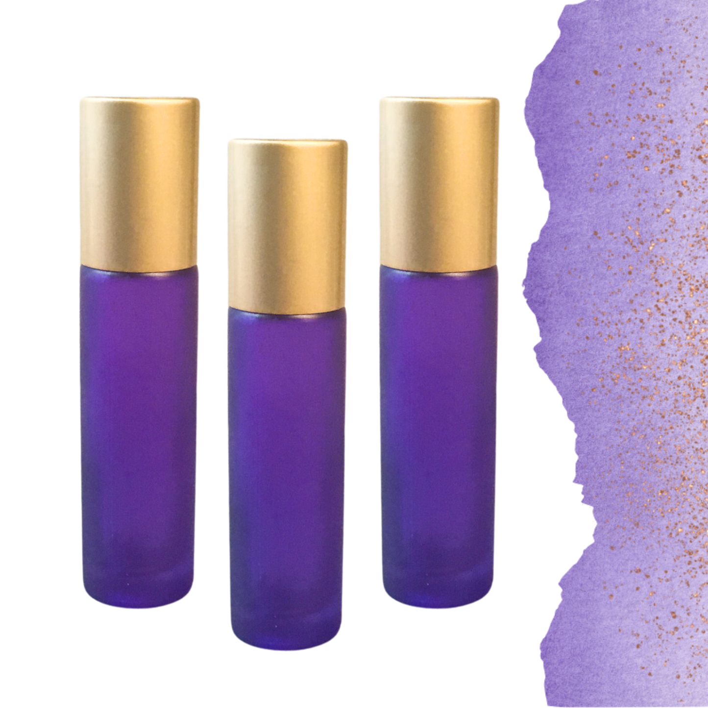 FROSTED PURPLE Roller Bottle 10/5ml - Choice of Cap & Roller
